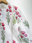 Laal Poppy Lace Cotton Top