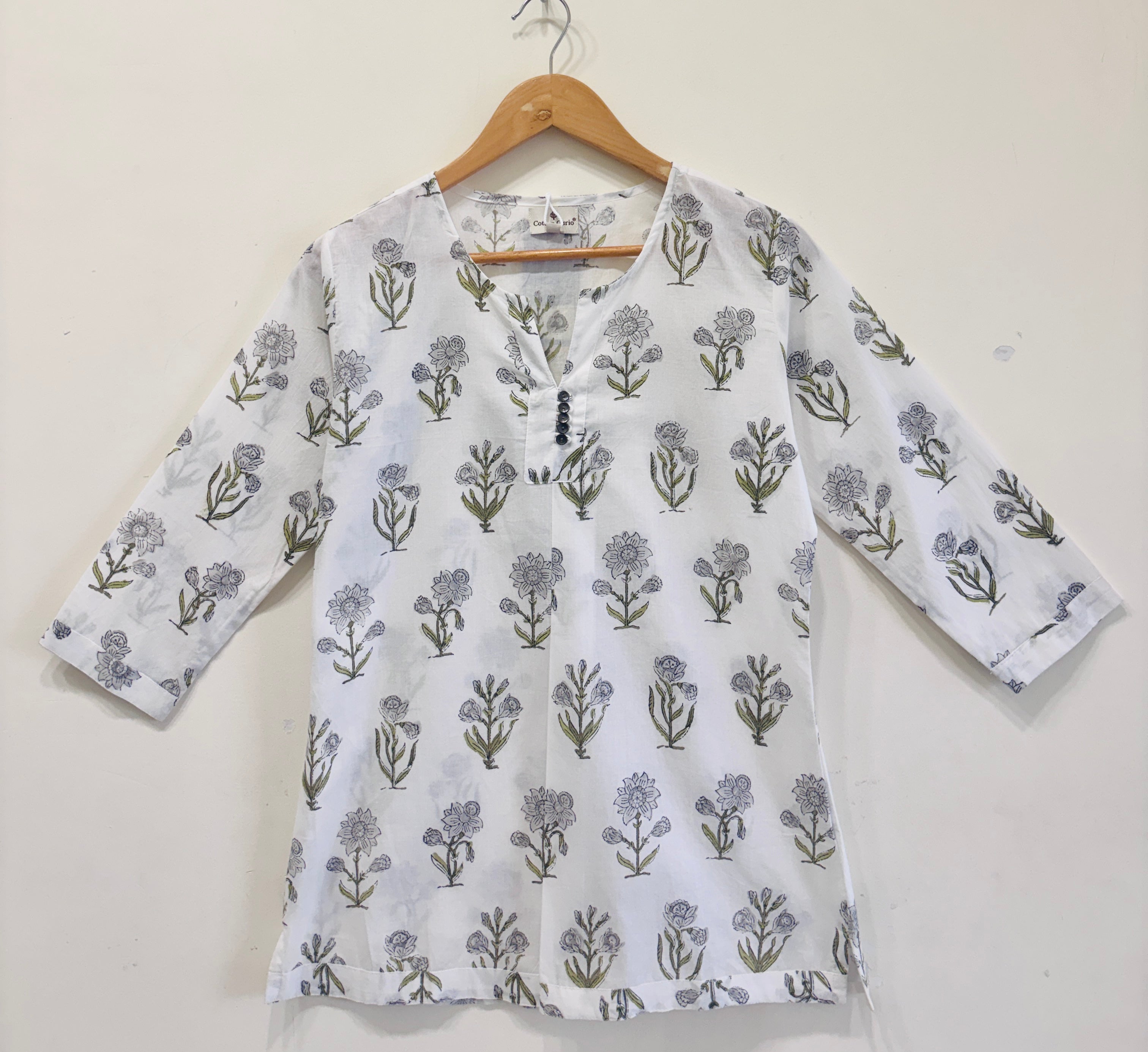 Block Printed Cotton Short Top