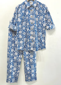 Indigo Floral Cotton Co-Ord set