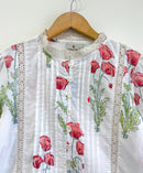 Laal Poppy Lace Cotton Top