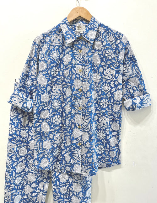 Indigo Floral Cotton Co-Ord set
