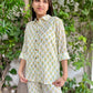 Sunshine Buta Bliss: White Yellow Printed Co-ord Set