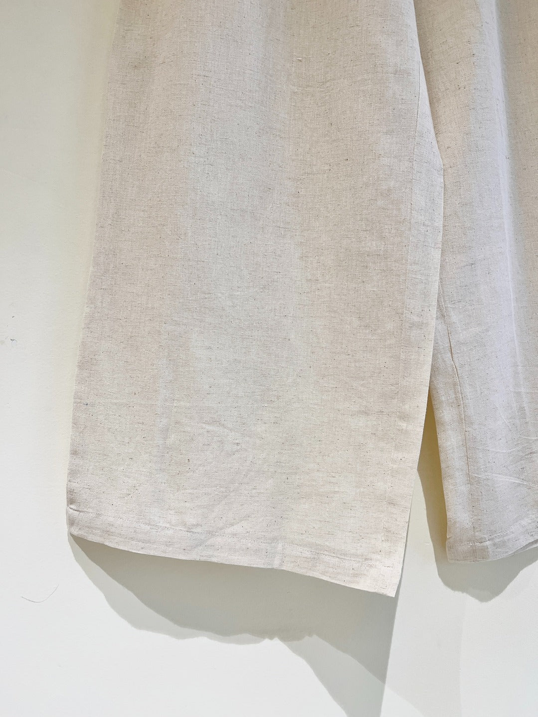 Ivory Cream Wide Leg Cotton Pants