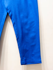 Azure Blue Narrow Leg Cotton Pants