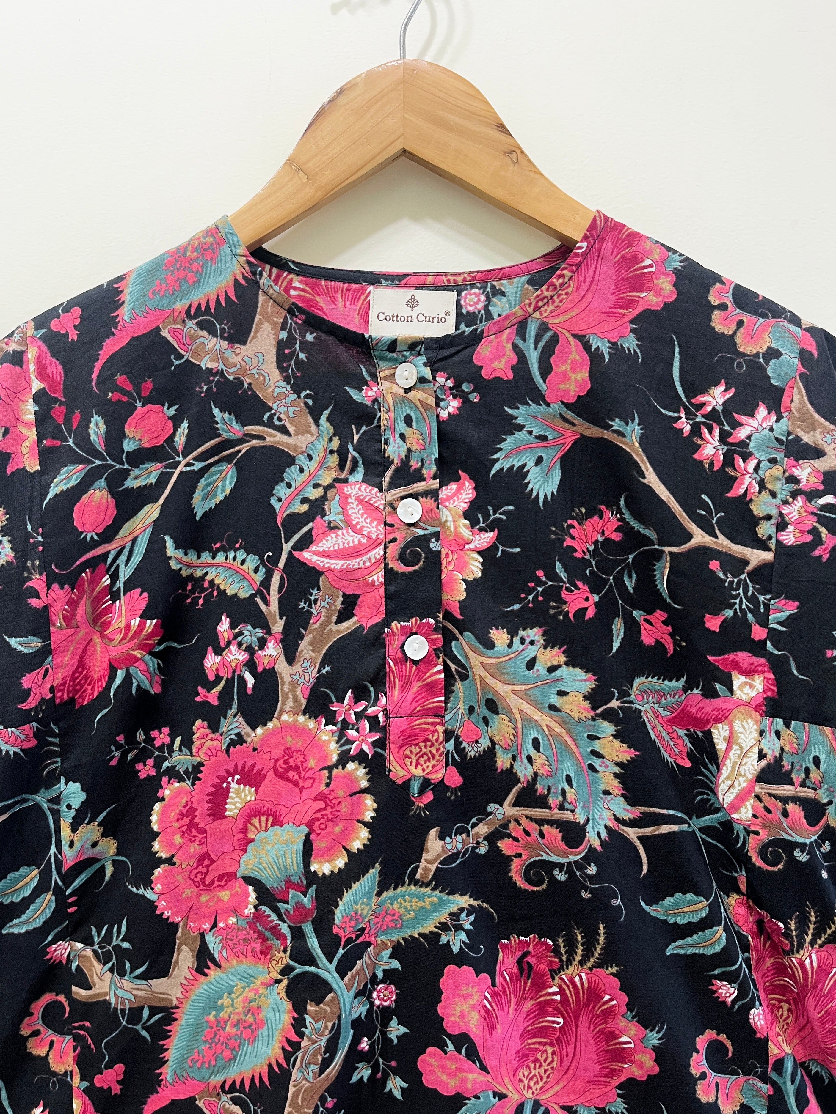 Block Printed Cotton Short Kurti