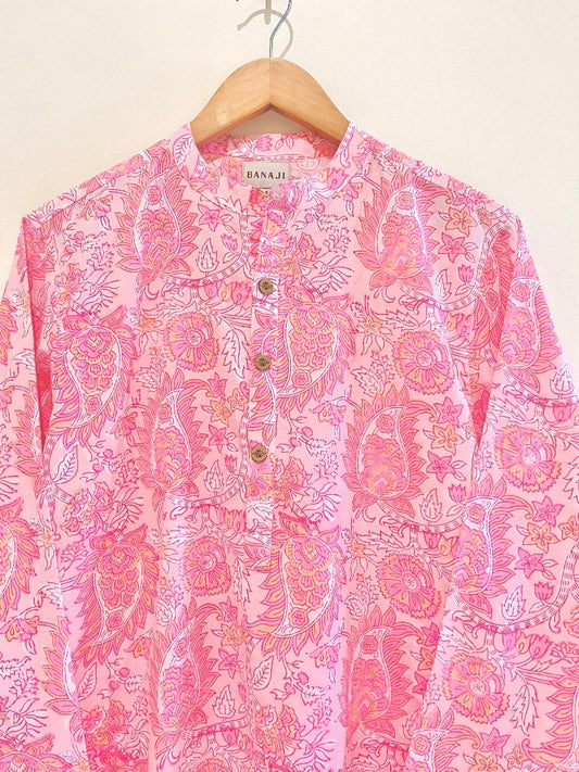 Cotton Block Printed Full Sleeve Kurta