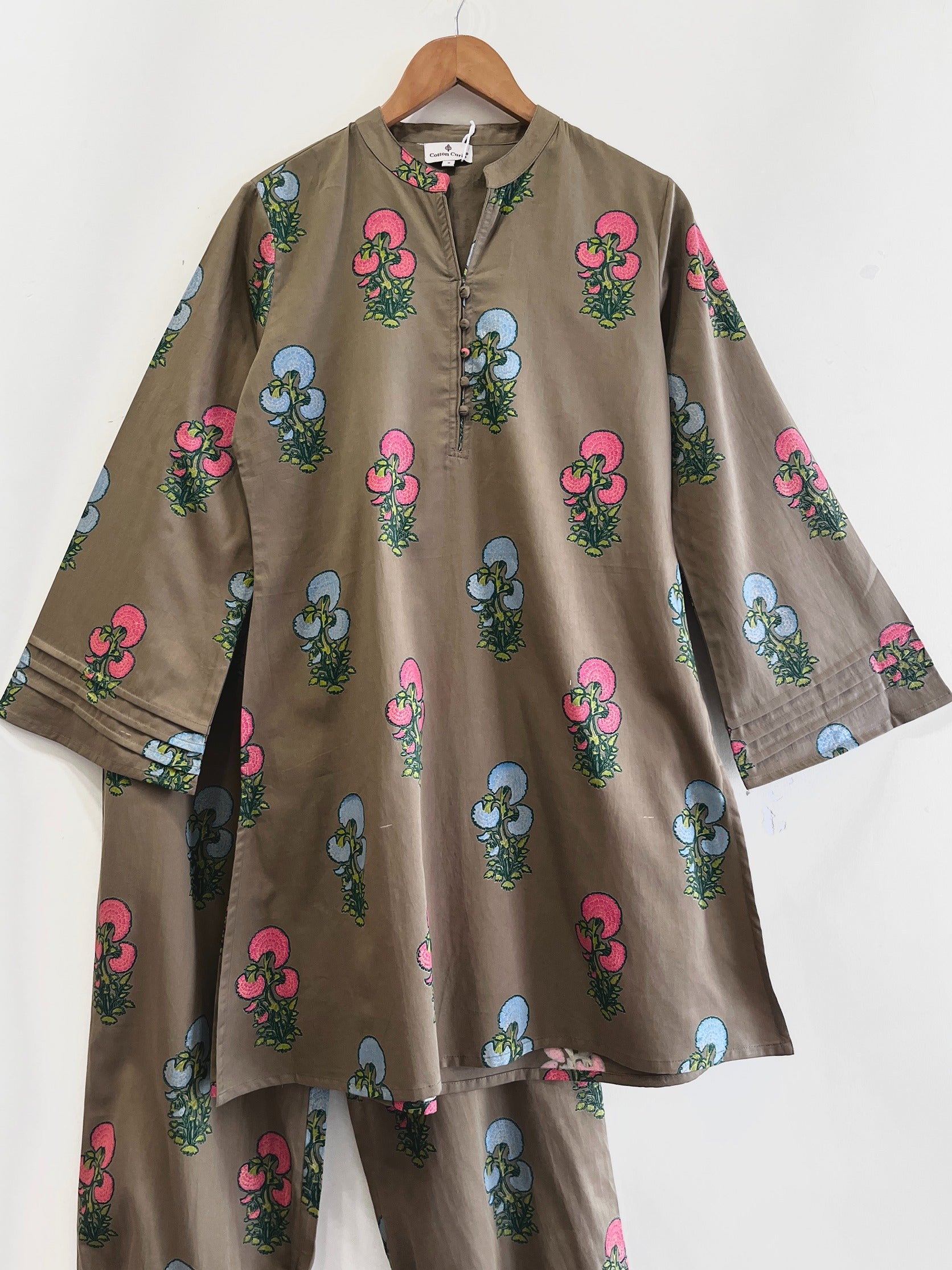 Heritage Bloom Cotton Kurta Set