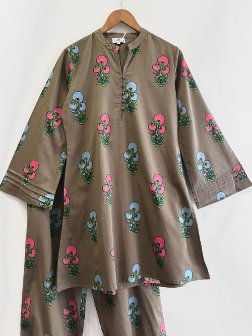 Heritage Bloom Cotton Kurta Set
