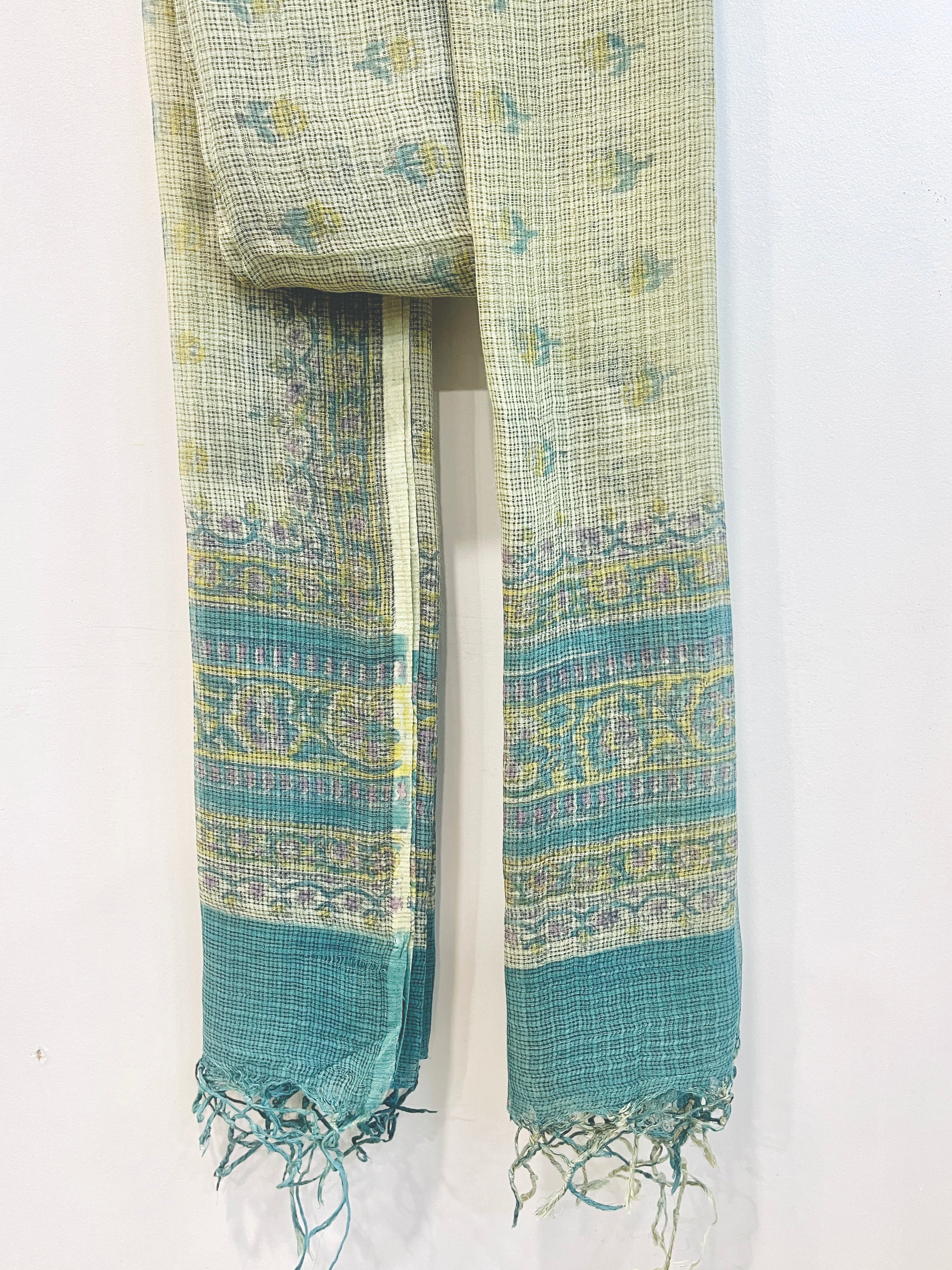 Block Printed Kota Doria Dupatta