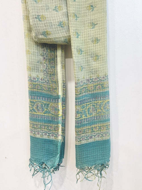 Block Printed Kota Doria Dupatta