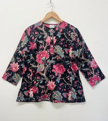 Noir Petal Short Kurti