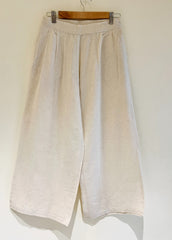 Ivory Cream Wide Leg Cotton Pants