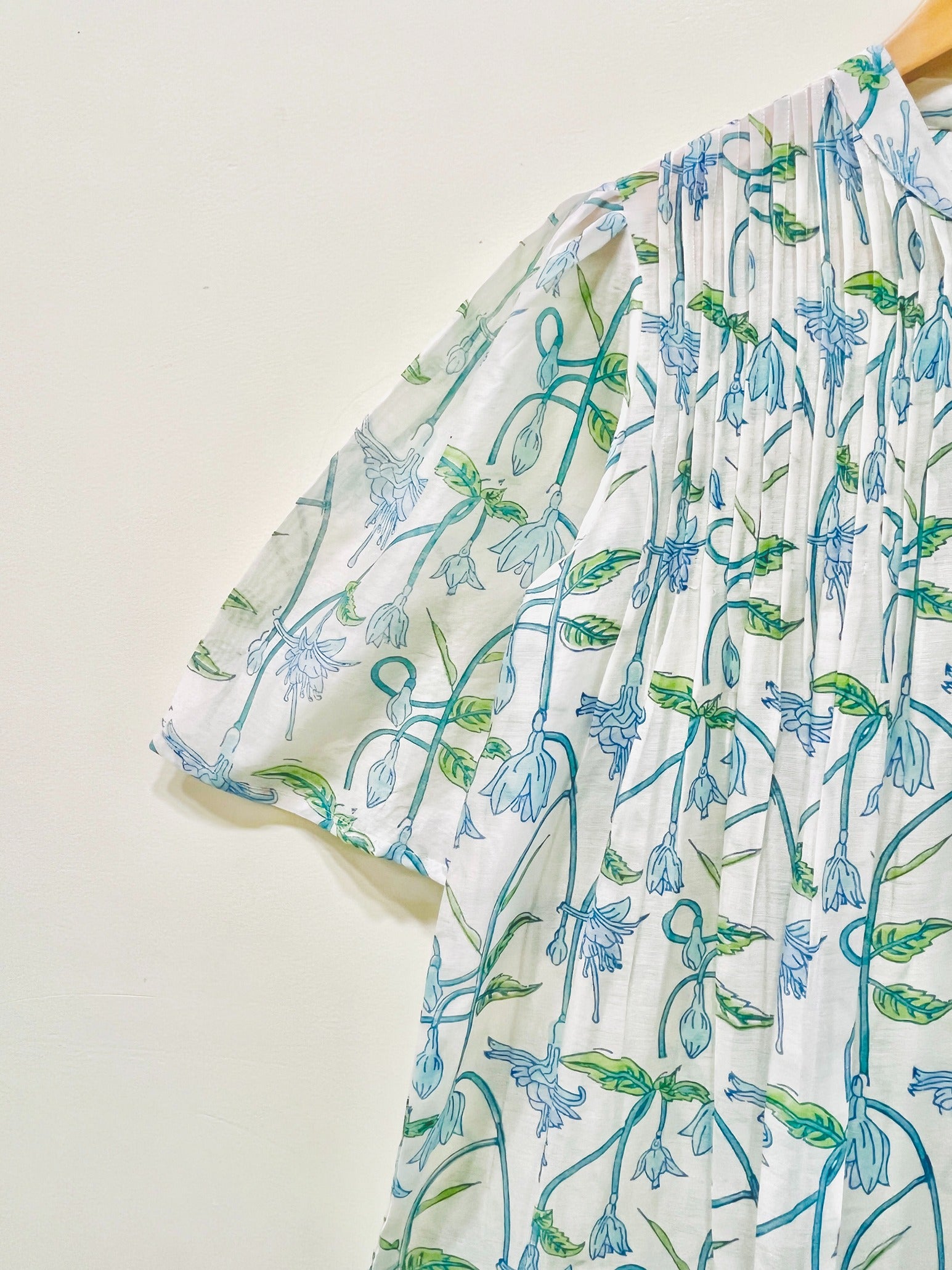 Block Printed Chanderi Silk Short Top