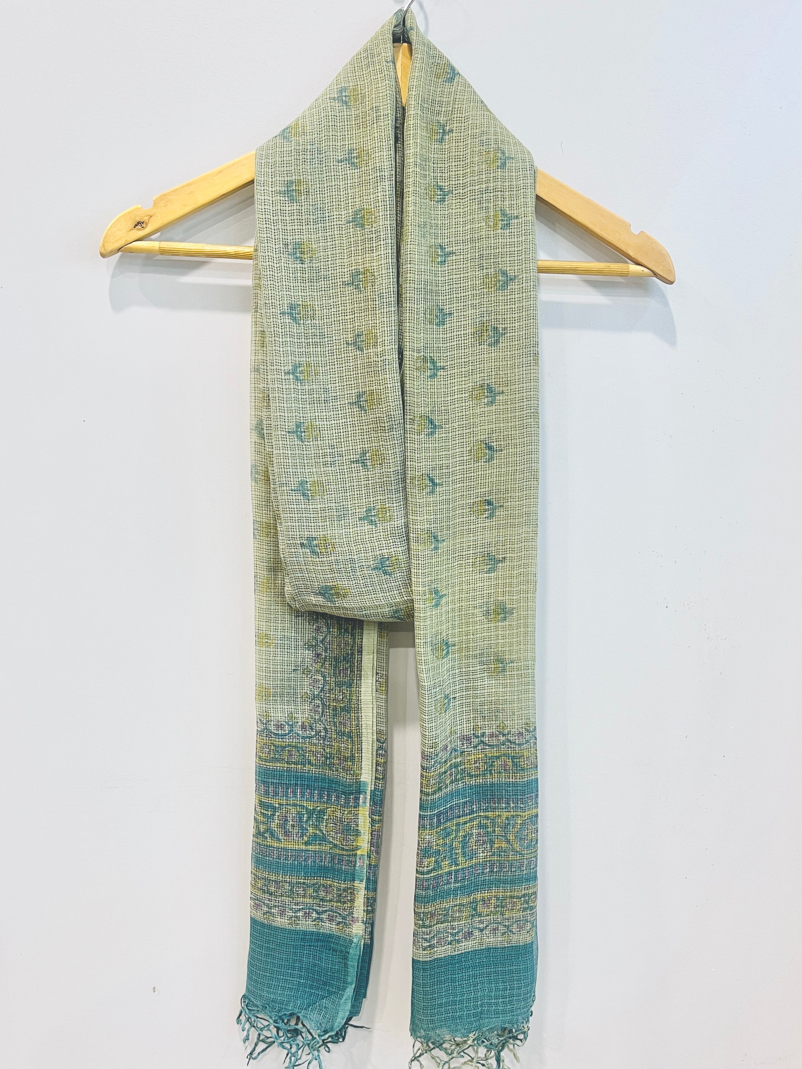 Block Printed Kota Doria Dupatta