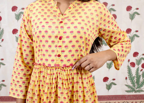Yellow Bloom Printed Dress
