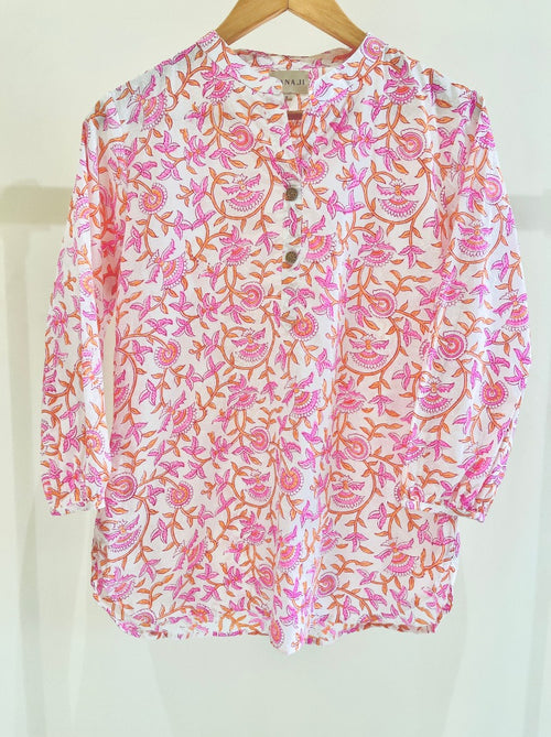 Block Printed Cotton Short Kurti