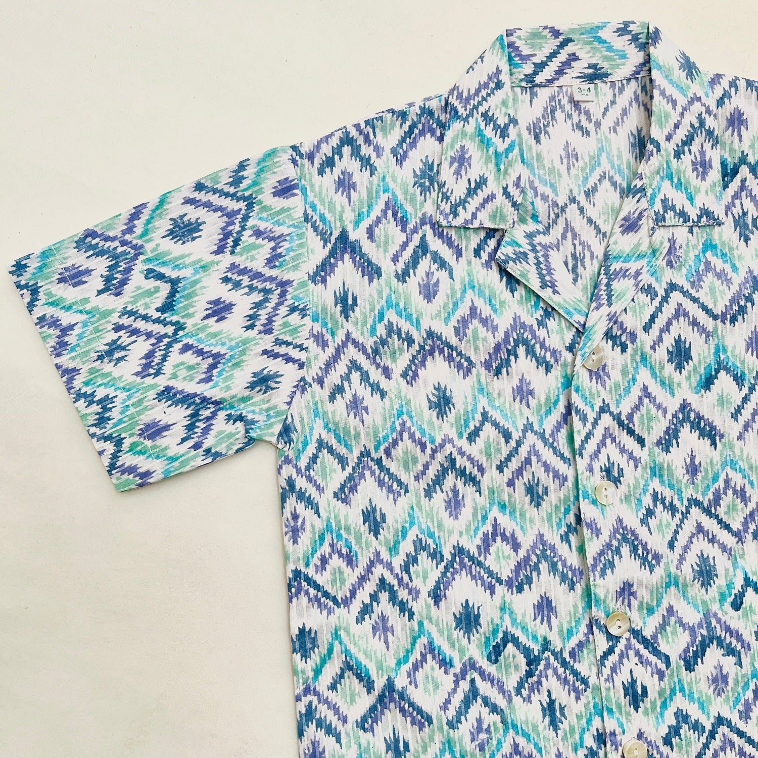Ikat Cotton Printed Boys Shirt (0-8 Yrs)