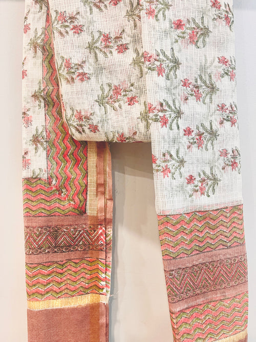 Block Printed Kota Doria Dupatta