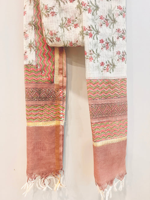 Block Printed Kota Doria Dupatta