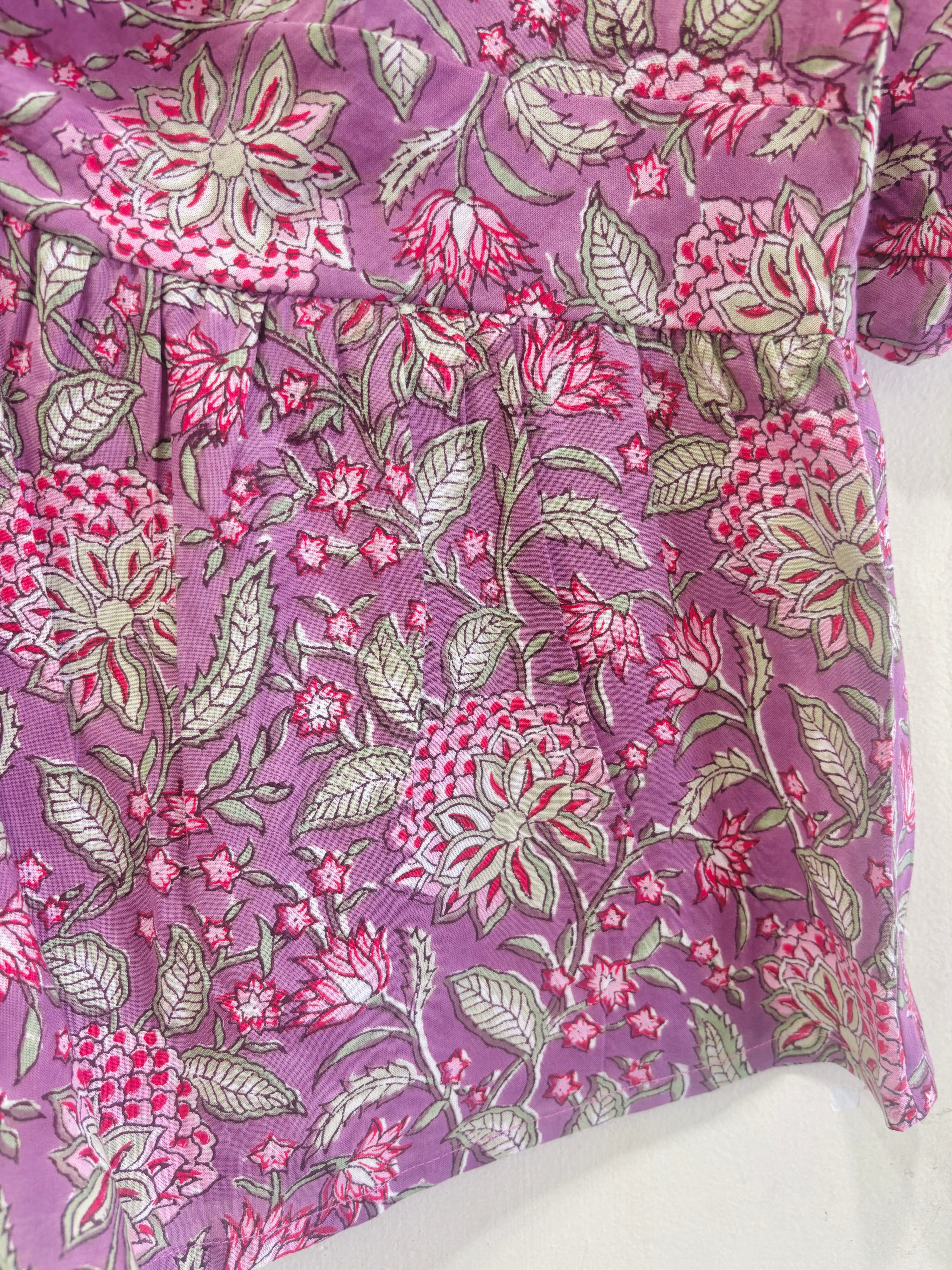 Block Printed Cotton Short Top