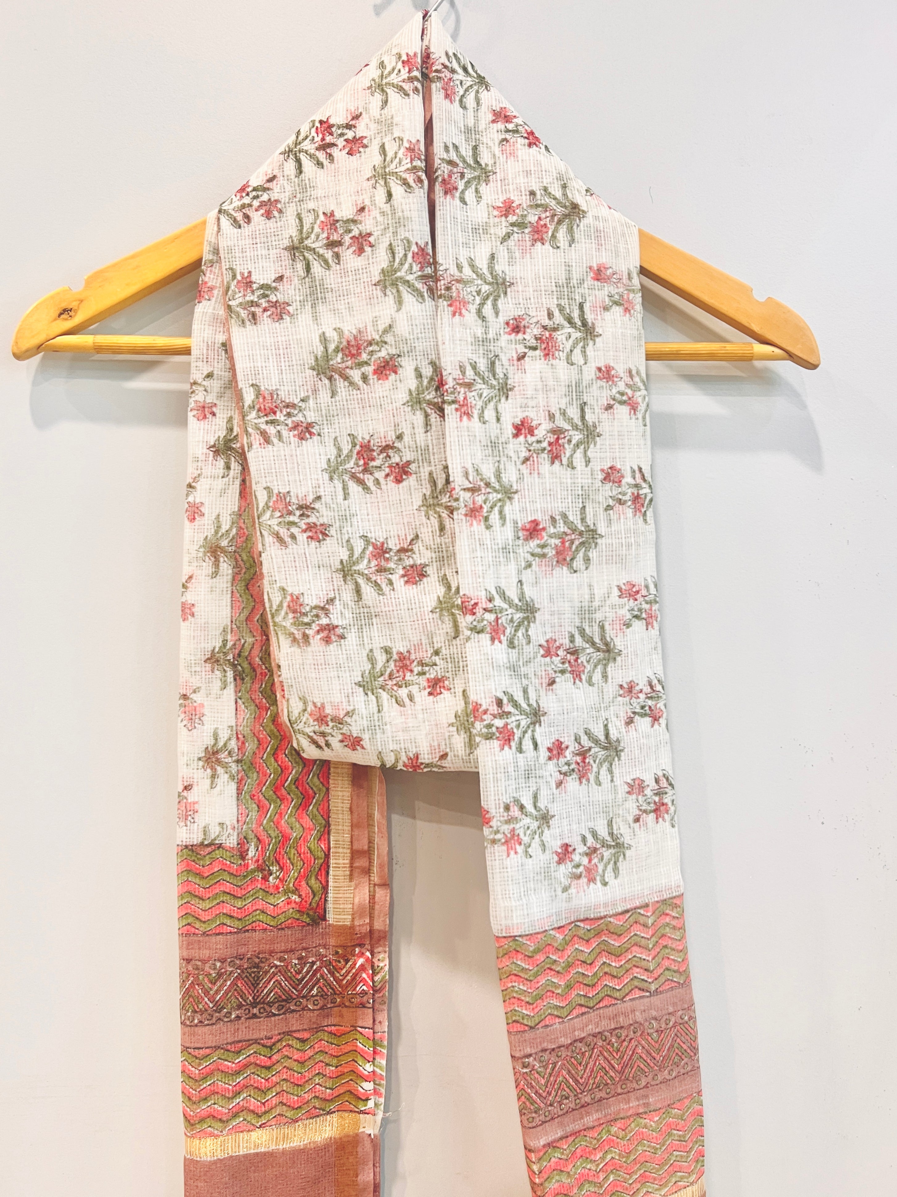 Block Printed Kota Doria Dupatta