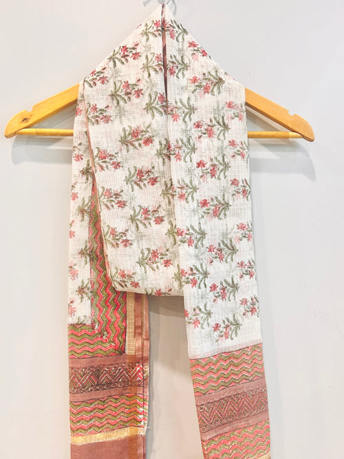 Block Printed Kota Doria Dupatta