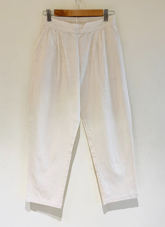 Ivory Narrow Leg Cotton Pants