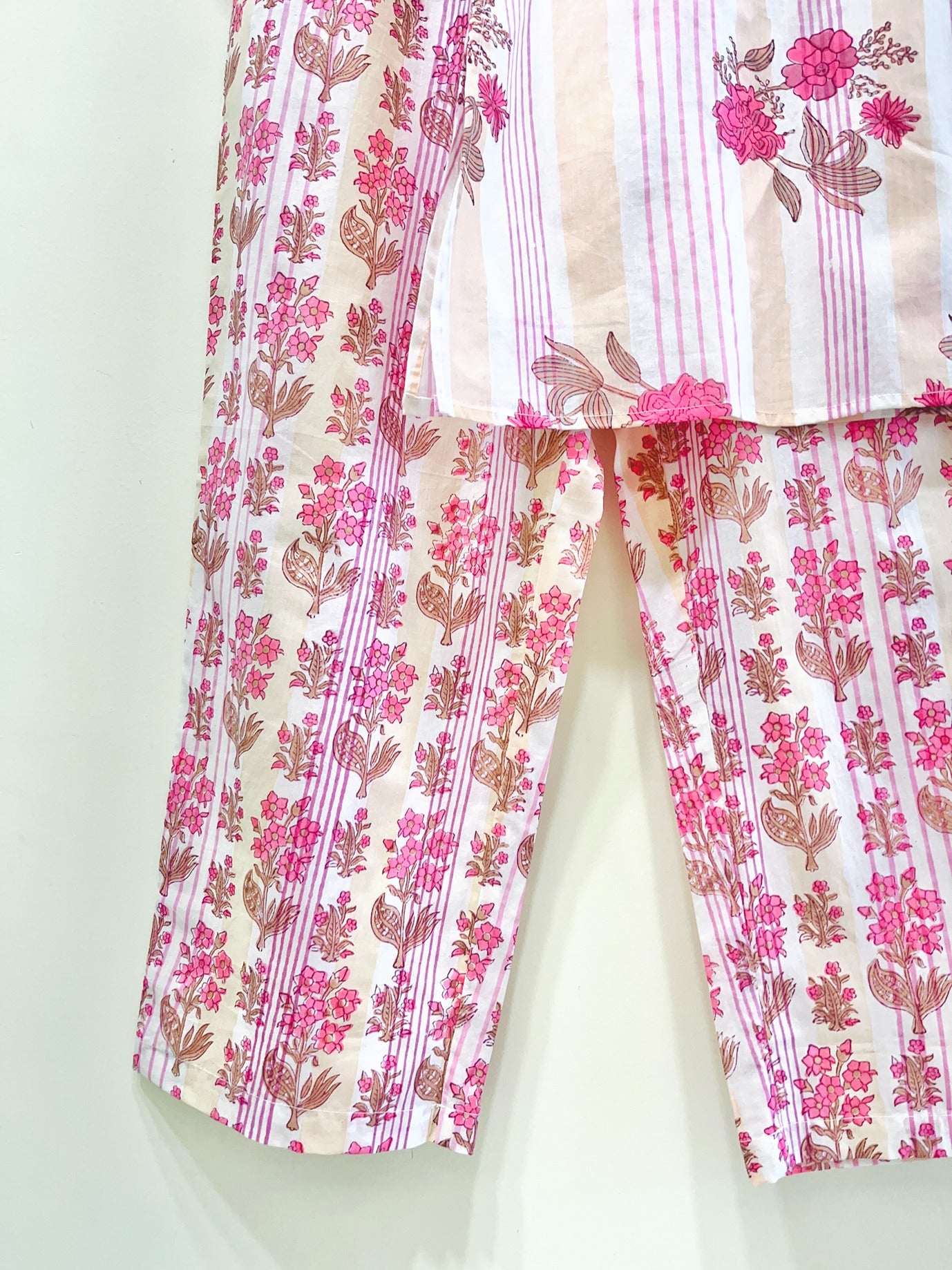 Floral Striped Cotton Co-Ord set