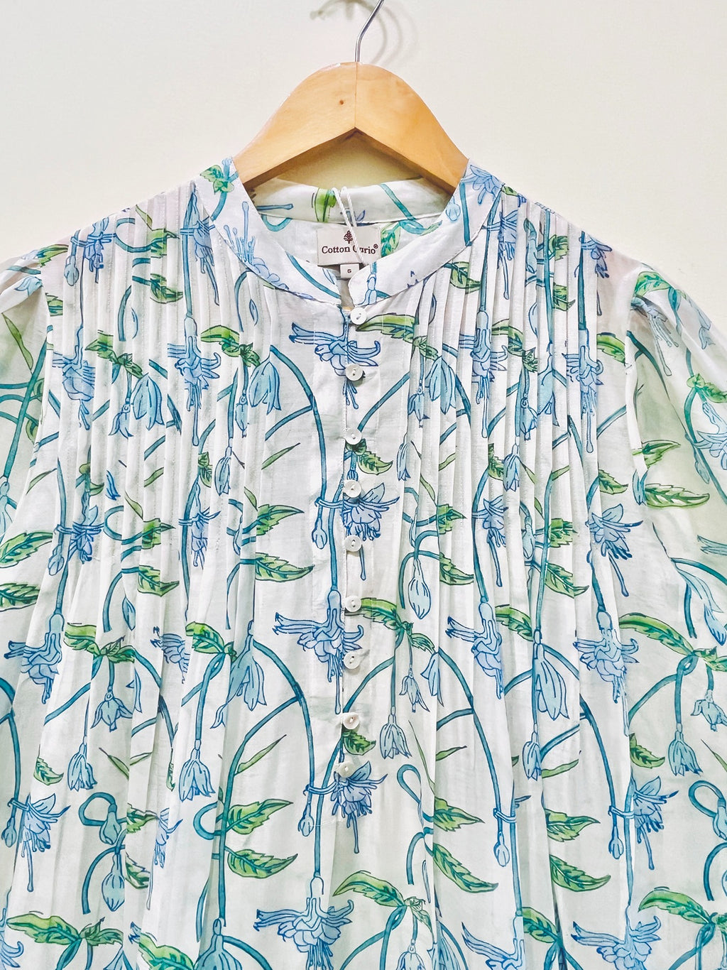 Block Printed Chanderi Silk Short Top