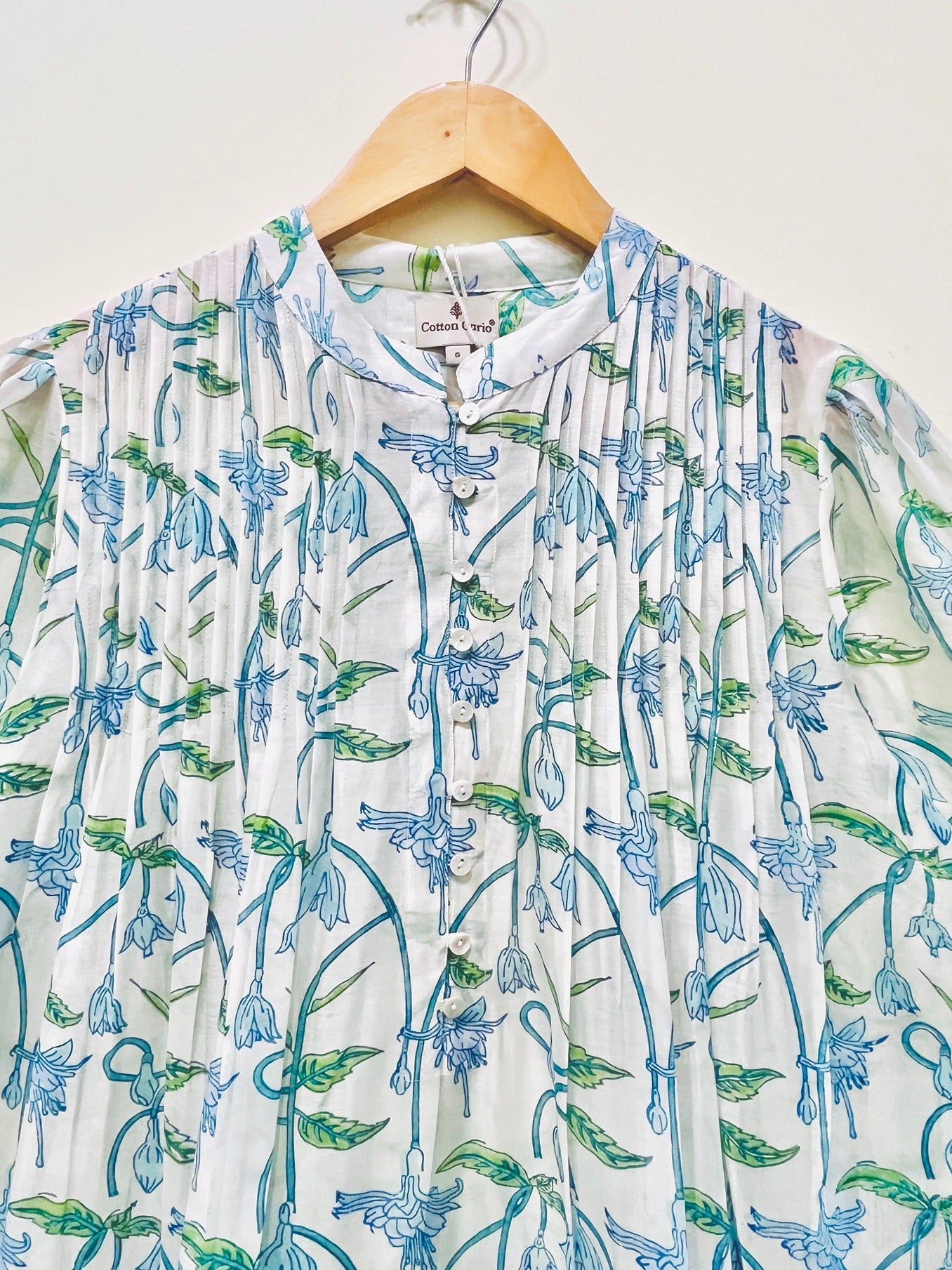 Block Printed Chanderi Silk Short Top