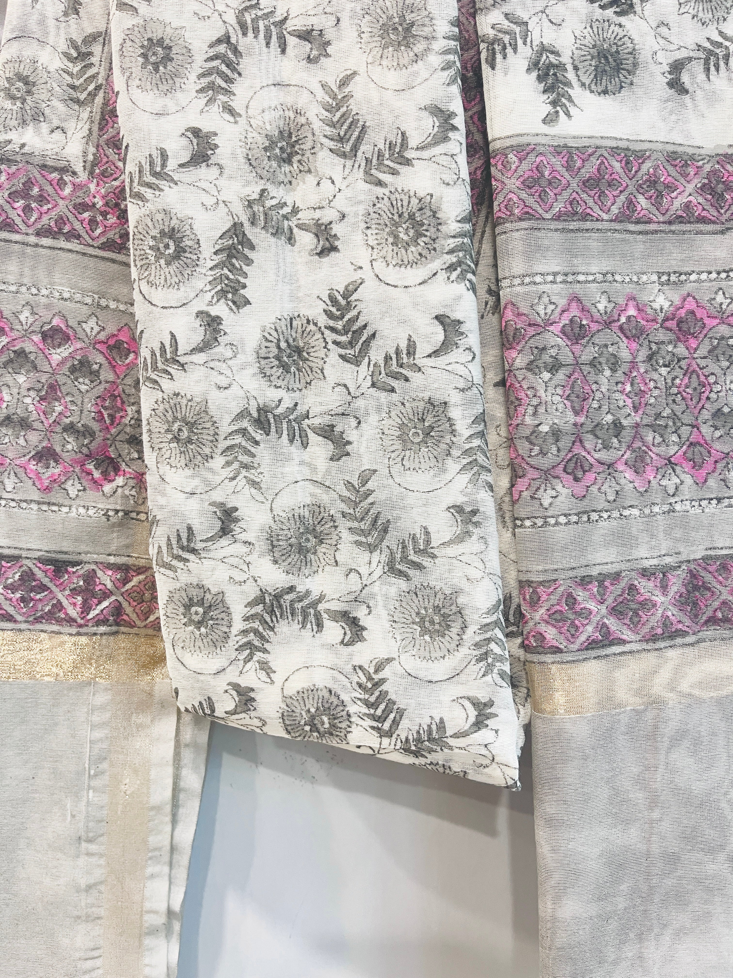 Block Printed Chanderi Dupatta