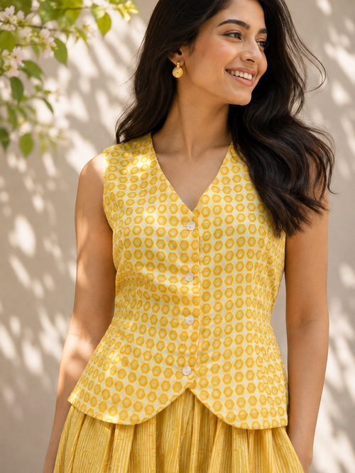Sunlit Marigold Cotton Vest