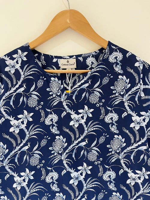 Block Printed Cotton Short Kurti