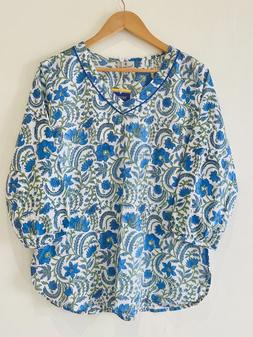 Block Printed Cotton Short Kurti