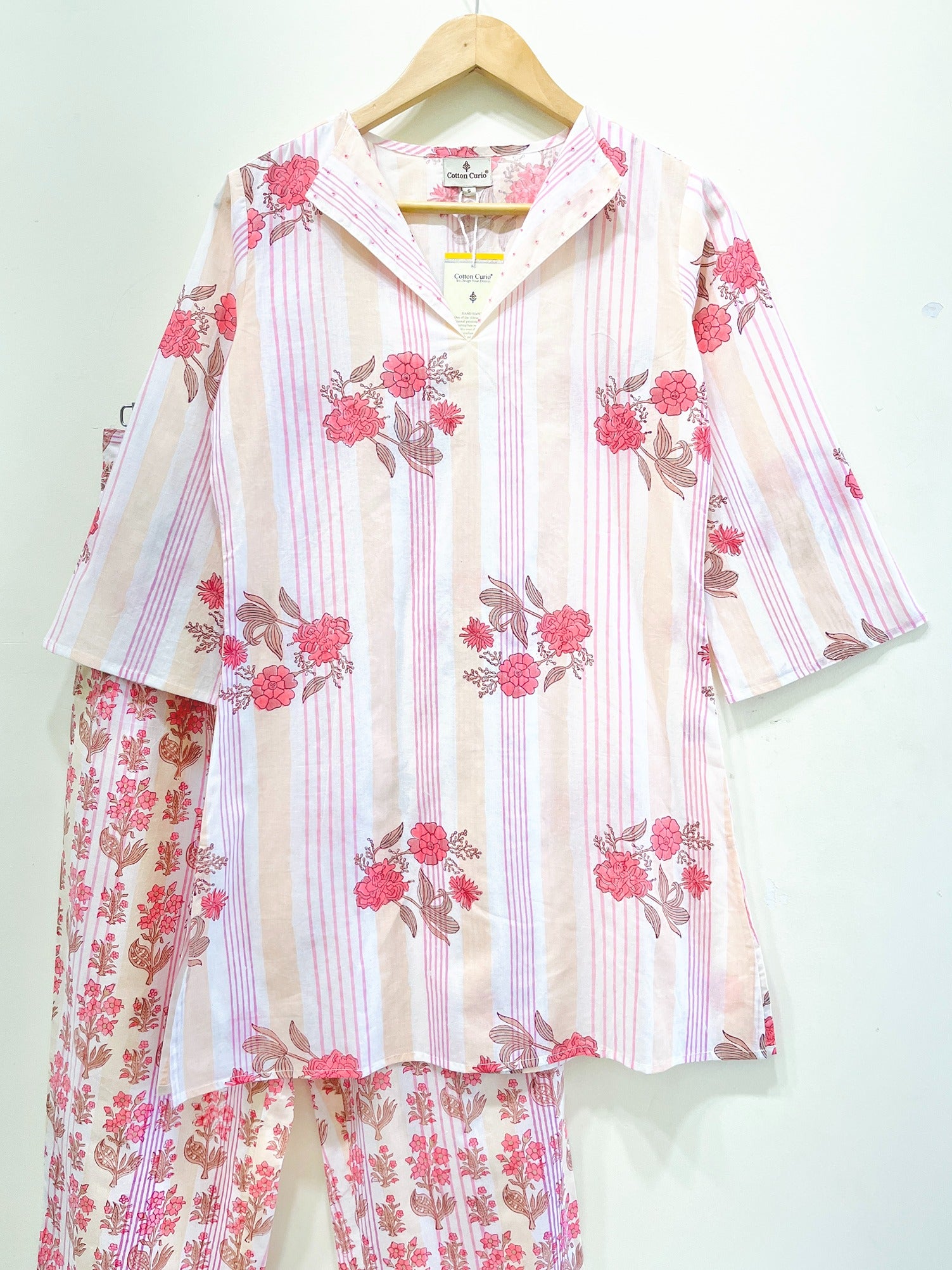 Floral Striped Cotton Co-Ord set