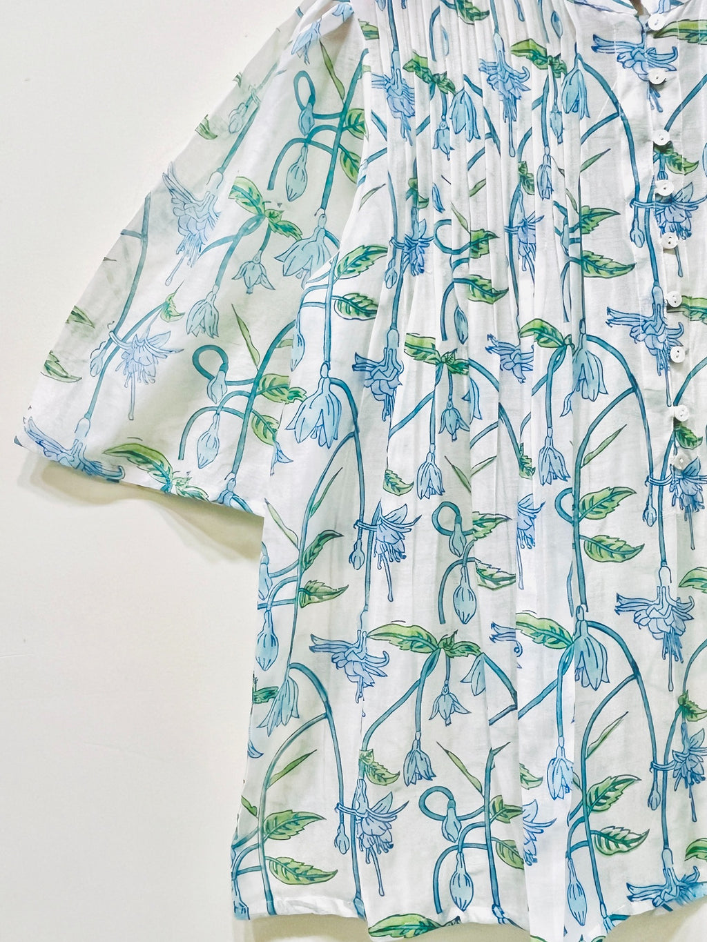 Block Printed Chanderi Silk Short Top