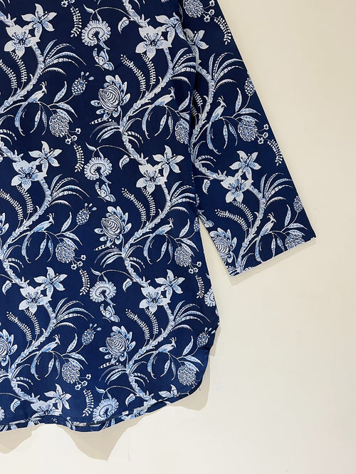 Block Printed Cotton Short Kurti