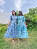 Turquoise Breeze Block Printed Dress