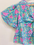 Tropical Blossom Cotton Short Top