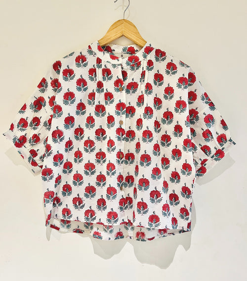 Block Printed Cotton Short Top