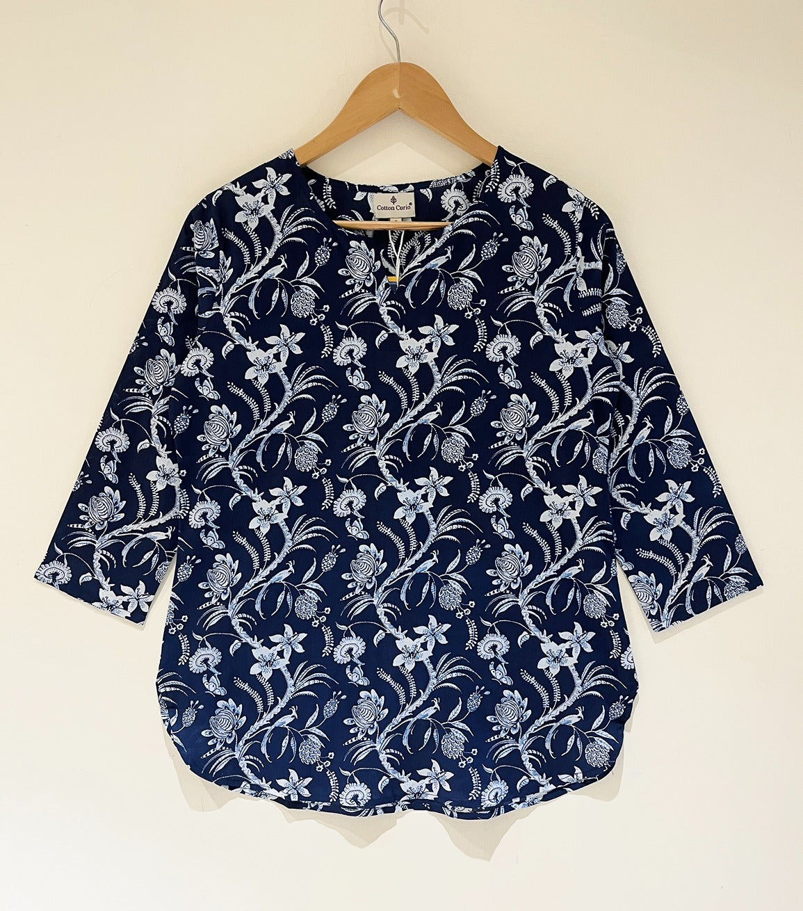 Block Printed Cotton Short Kurti