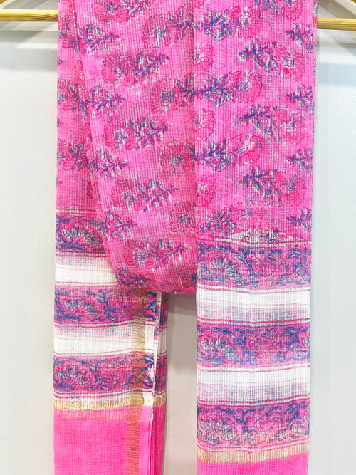 Block Printed Kota Doria Dupatta
