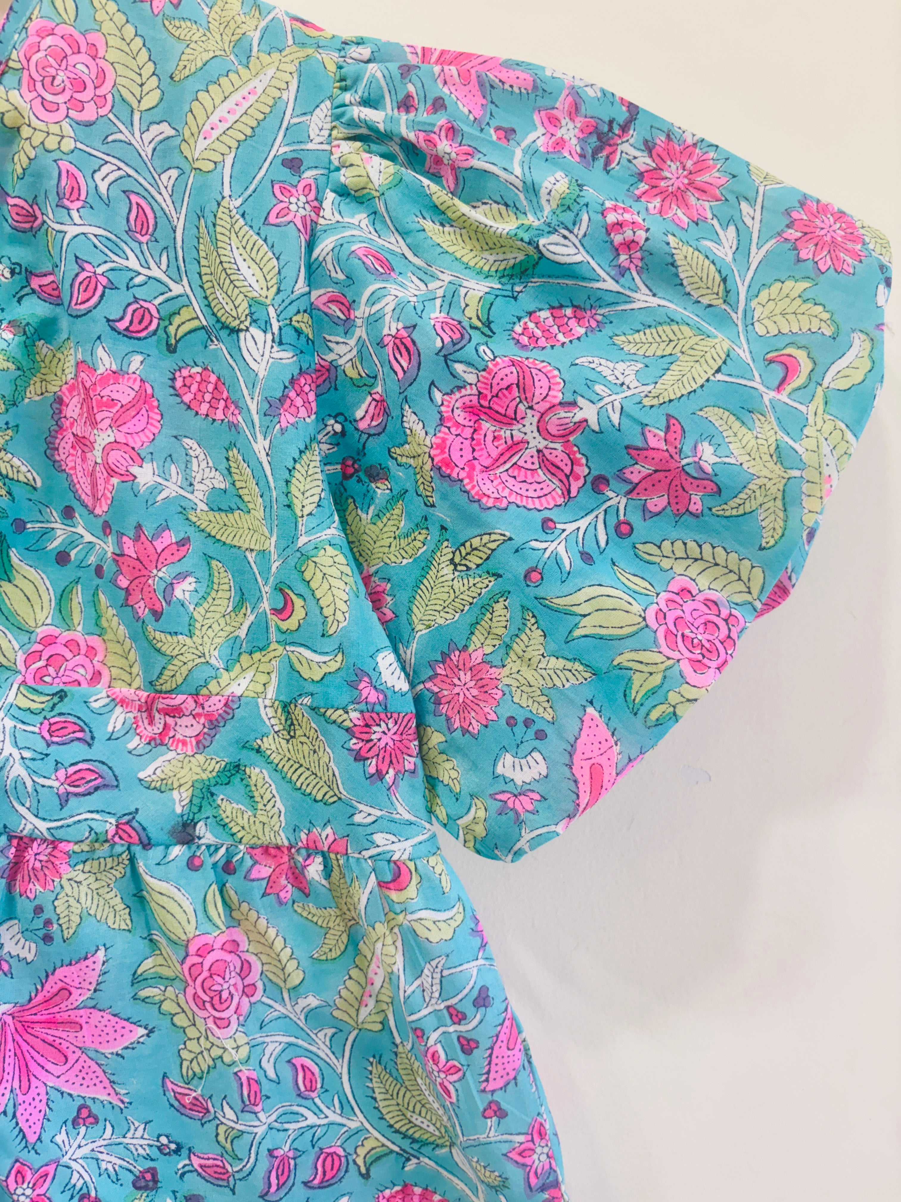Tropical Blossom Cotton Short Top