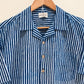NATURAL INDIGO COTTON DABU PRINTED HALF SLEEVE SHIRT