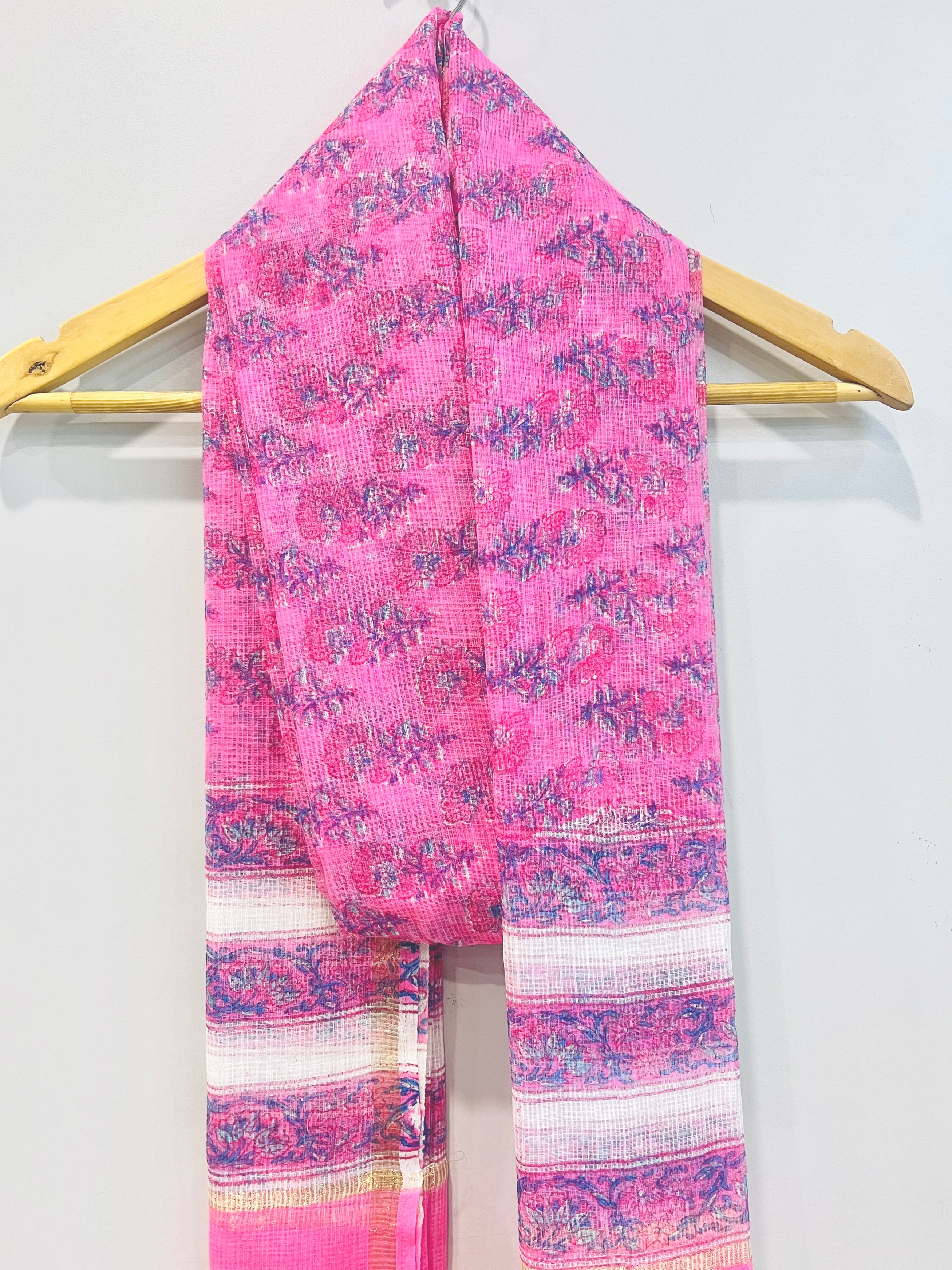 Block Printed Kota Doria Dupatta