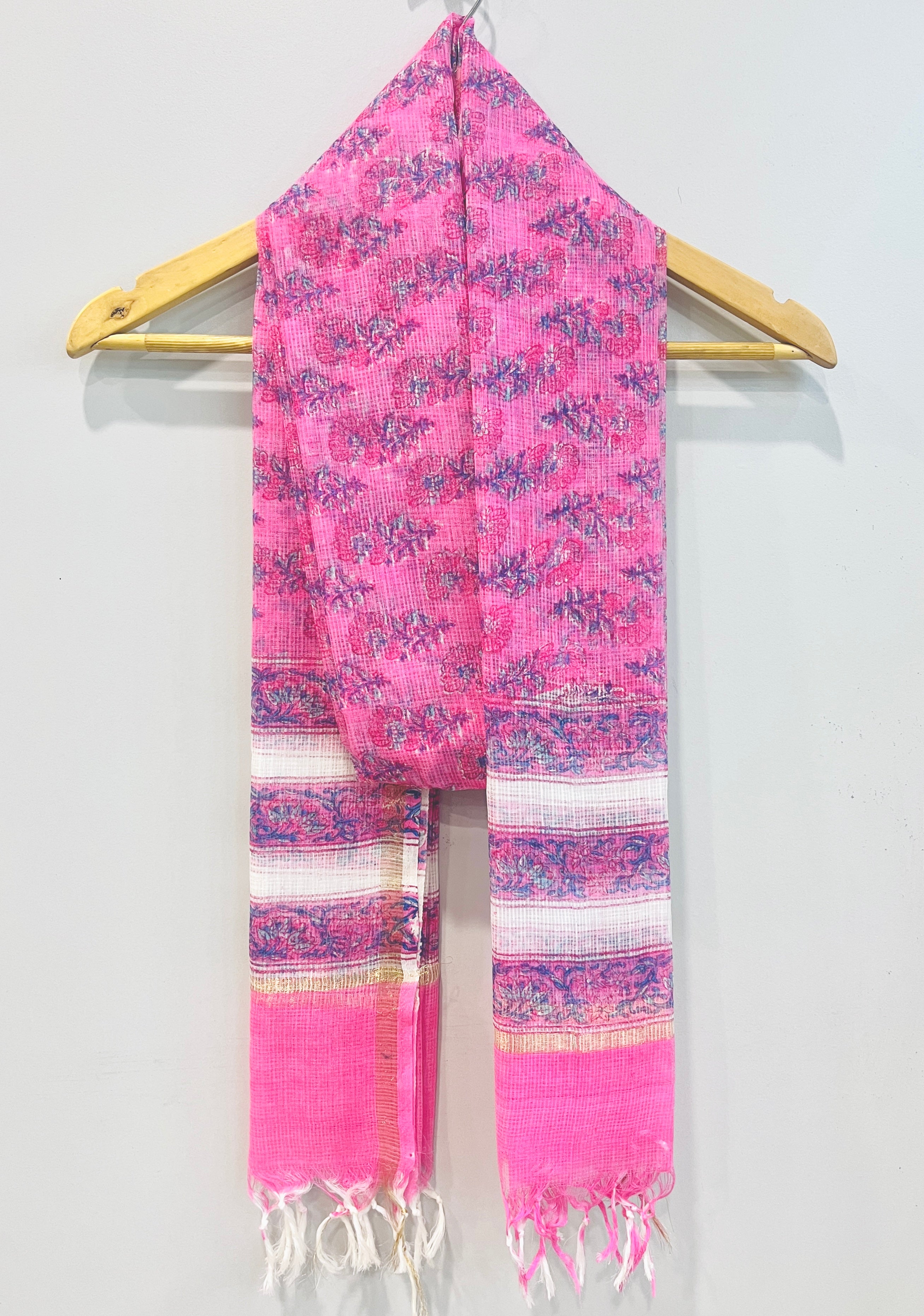 Block Printed Kota Doria Dupatta
