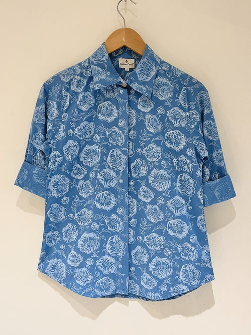 Block Printed Cotton Women's Shirt