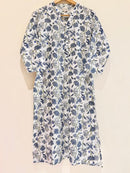 Grey Floral Cotton Block Printed  Kurta