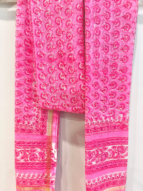Block Printed Kota Doria Dupatta
