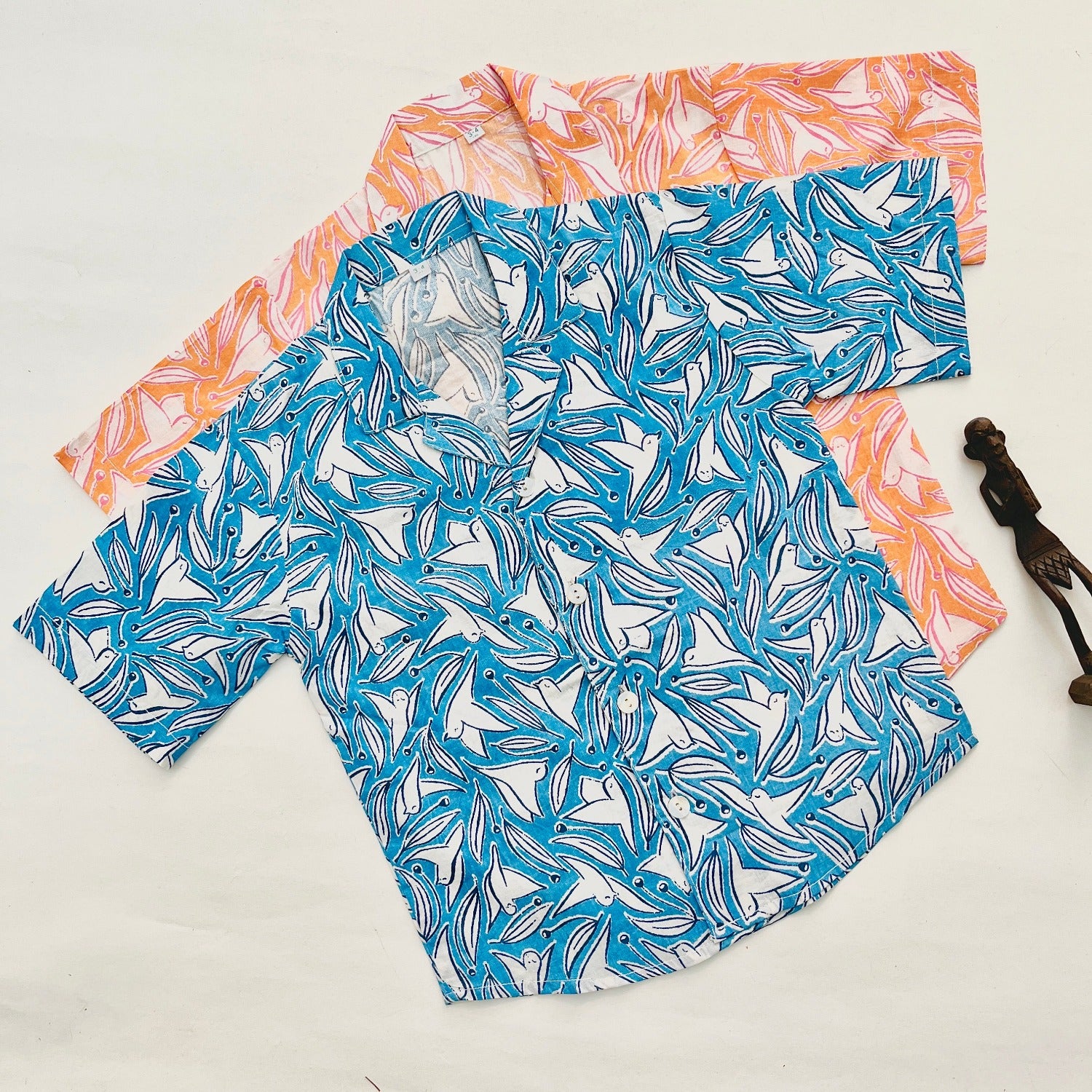 Orange Bird Cotton Printed Boys Shirt (0-8 Yrs)
